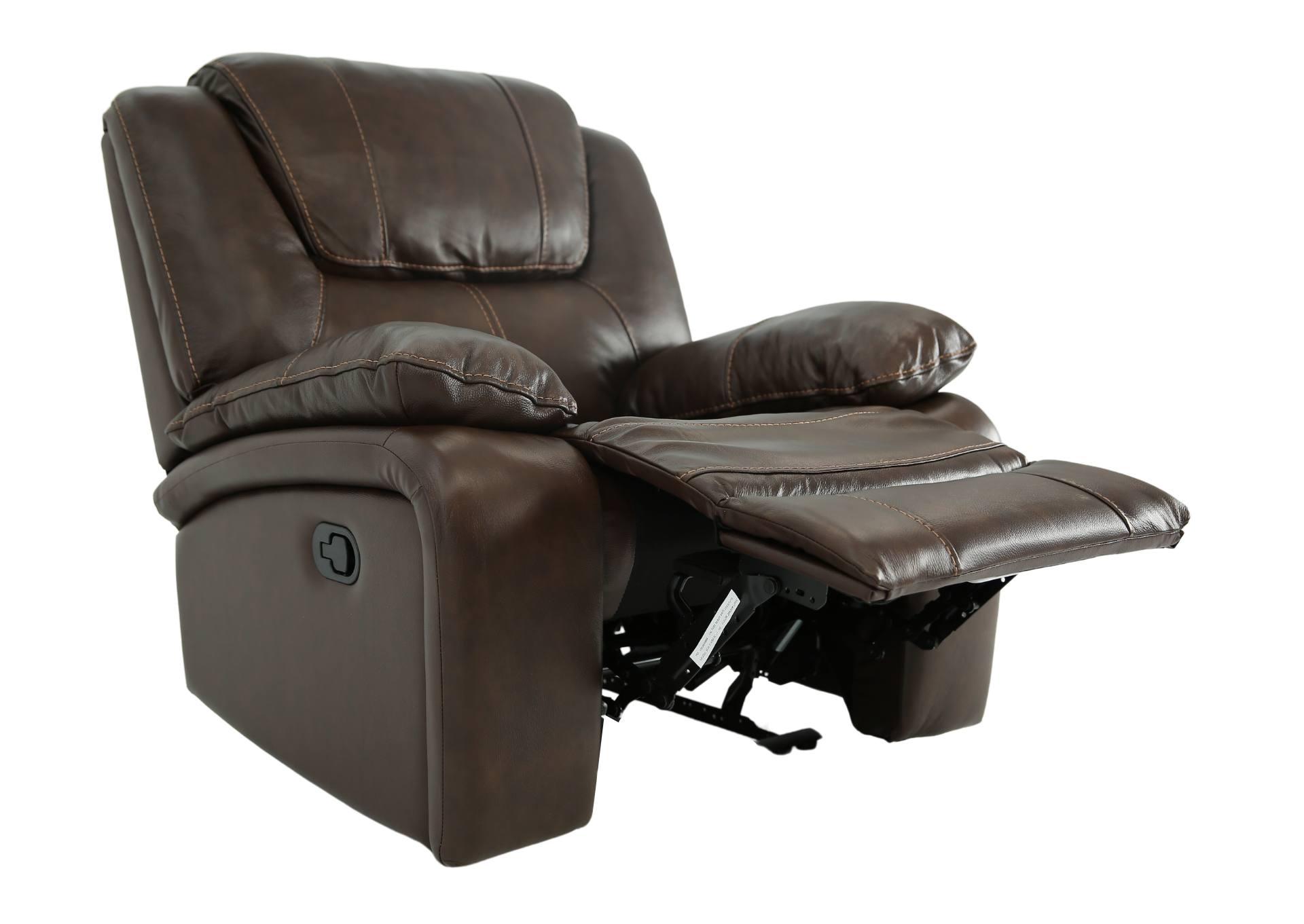 EASTON TOBACCO LEATHER RECLINER,CHEERS