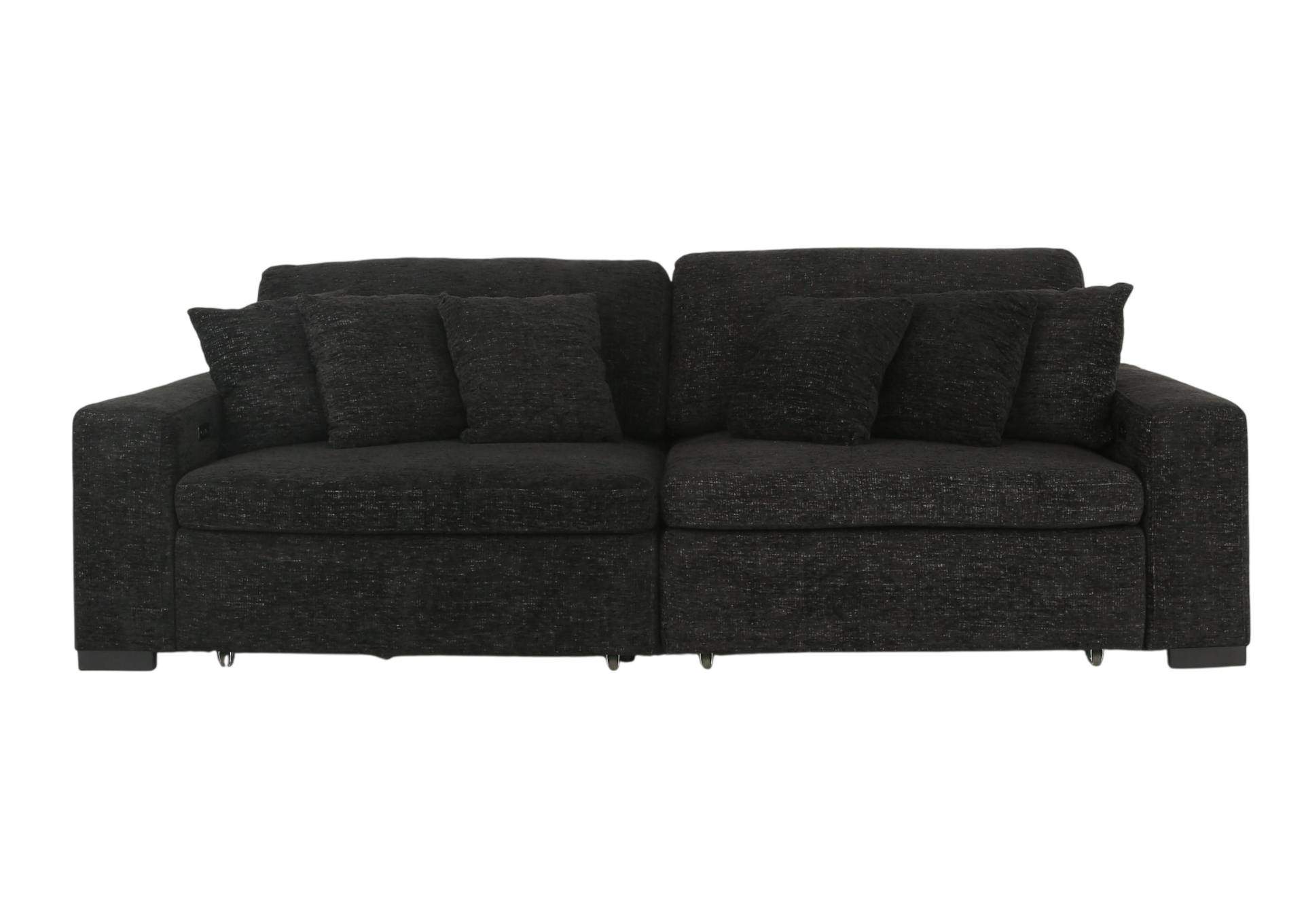 LACHLAN EBONY POWER SOFA WITH SLIDING SEATS,CHEERS