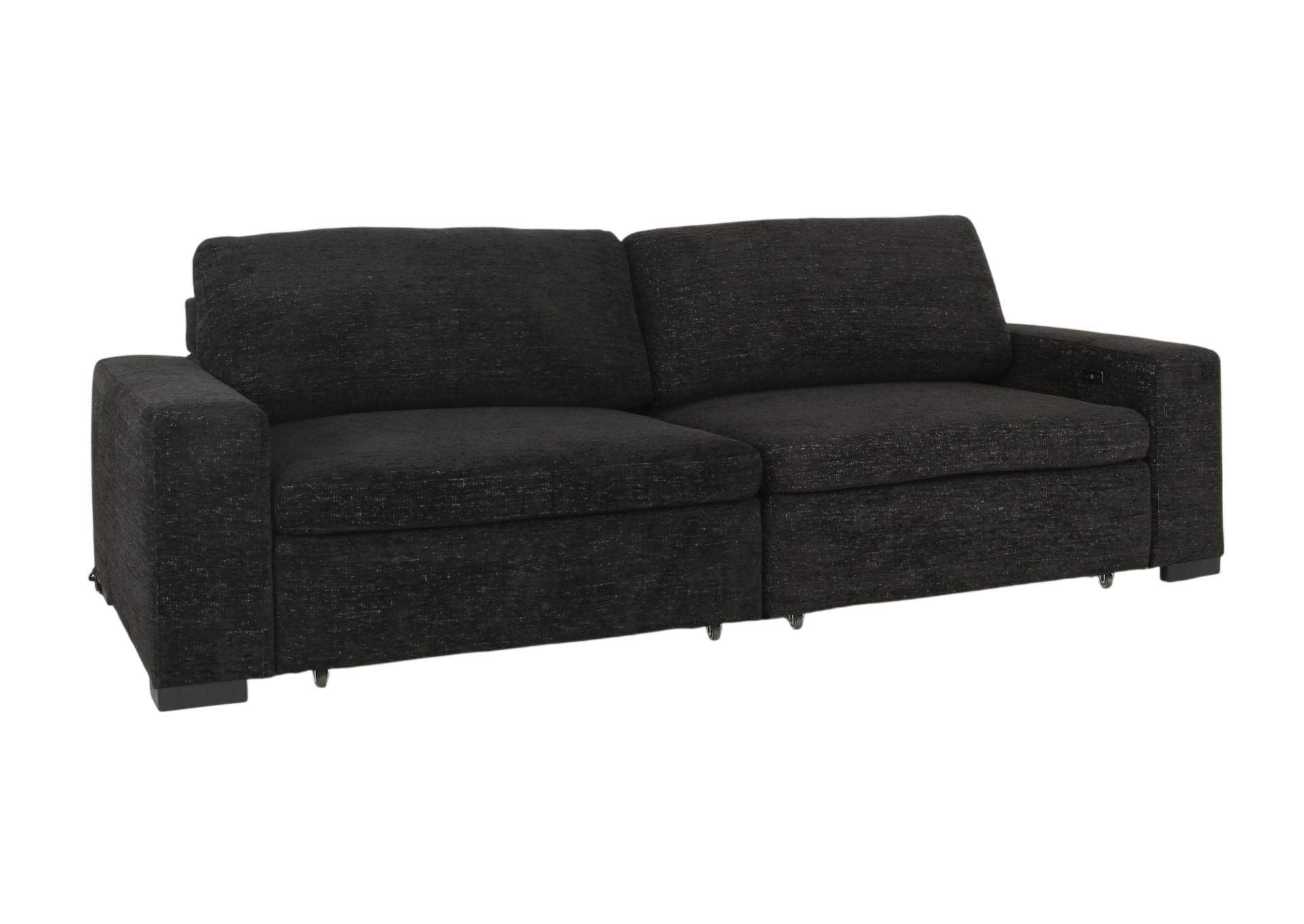LACHLAN EBONY POWER SOFA WITH SLIDING SEATS,CHEERS