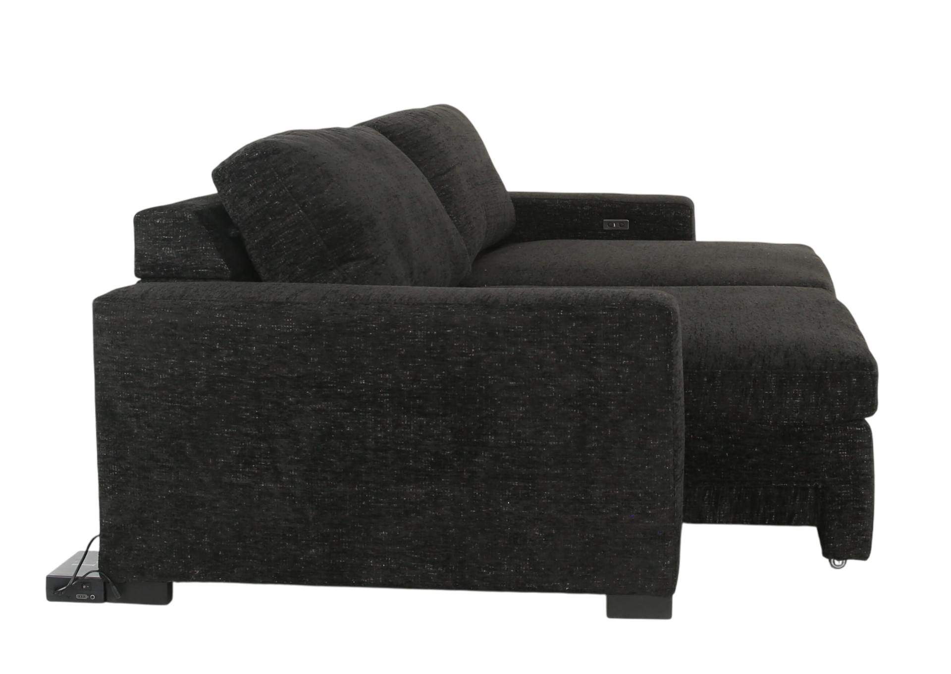 LACHLAN EBONY POWER SOFA WITH SLIDING SEATS,CHEERS