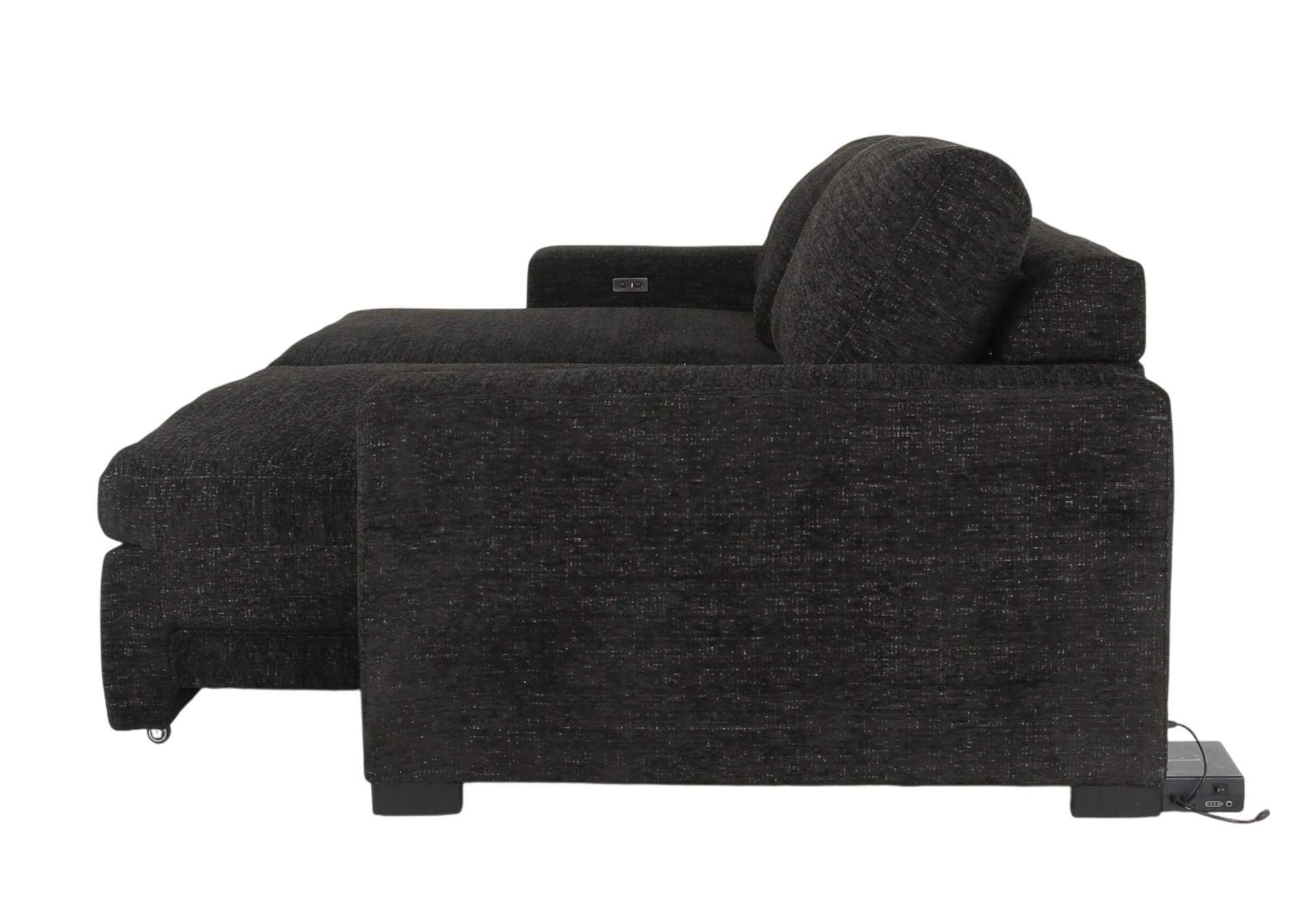 LACHLAN EBONY POWER SOFA WITH SLIDING SEATS,CHEERS