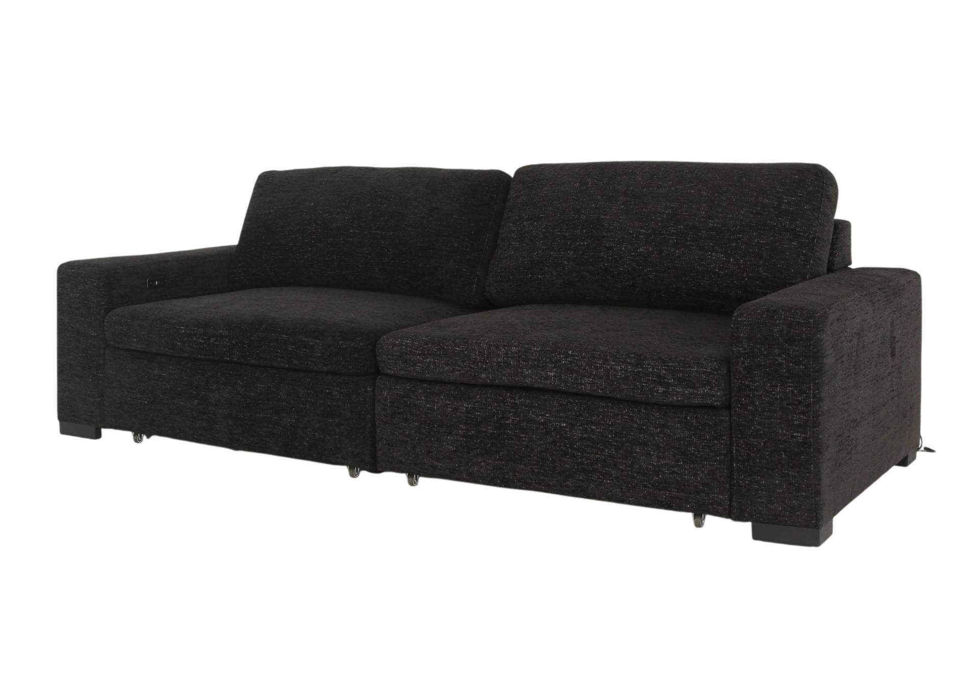 LACHLAN EBONY POWER SOFA WITH SLIDING SEATS,CHEERS