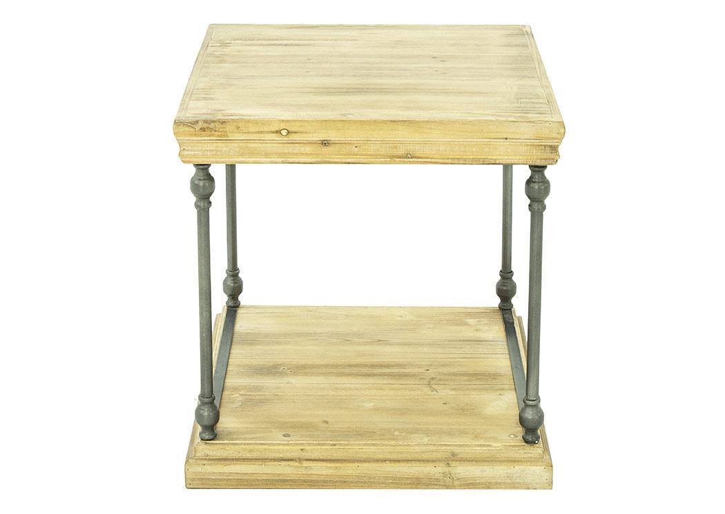 METAL AND WOOD END TABLE,CRESTVIEW COLLECTION