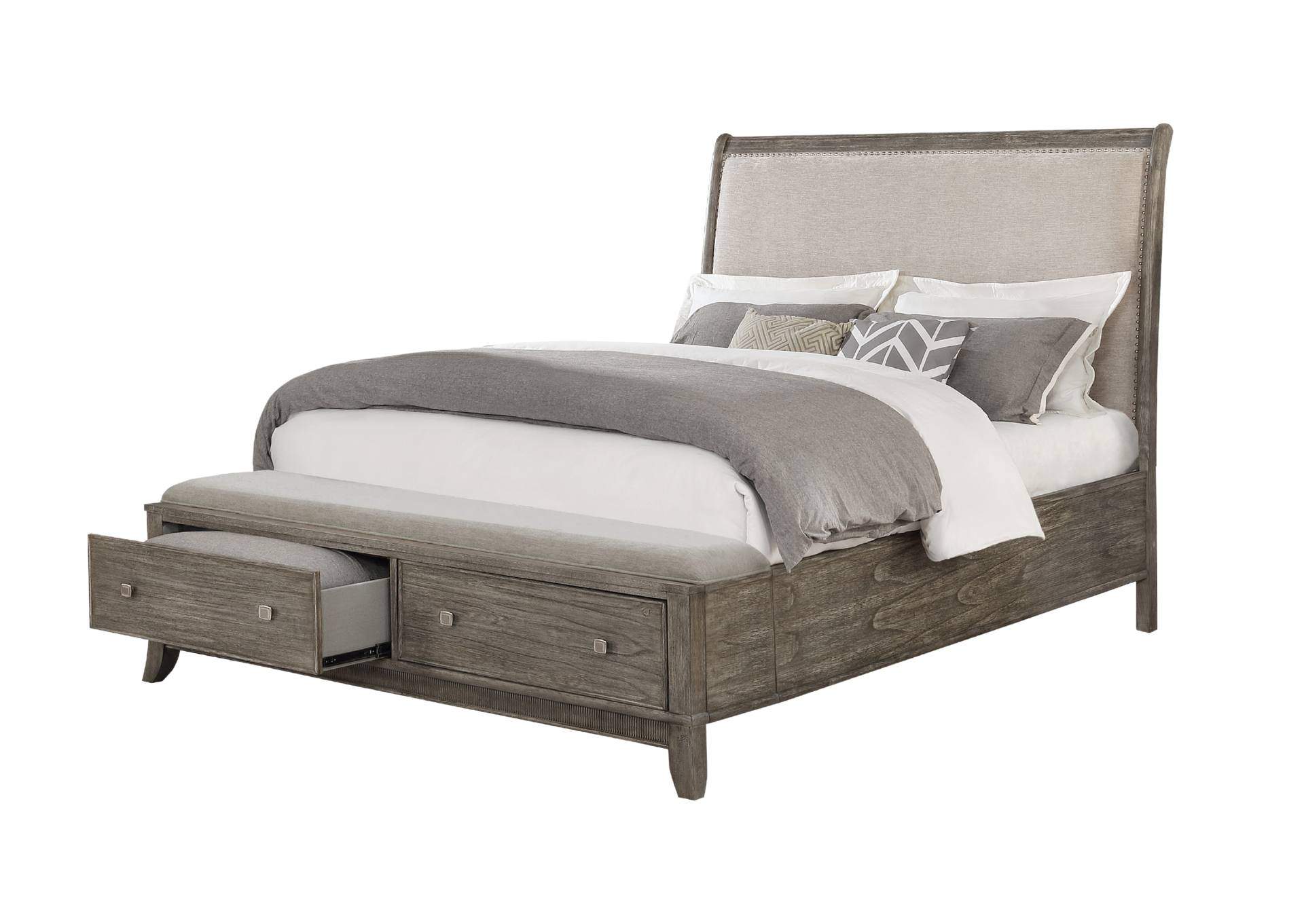 MINDI BRUSHED GRAY QUEEN BED