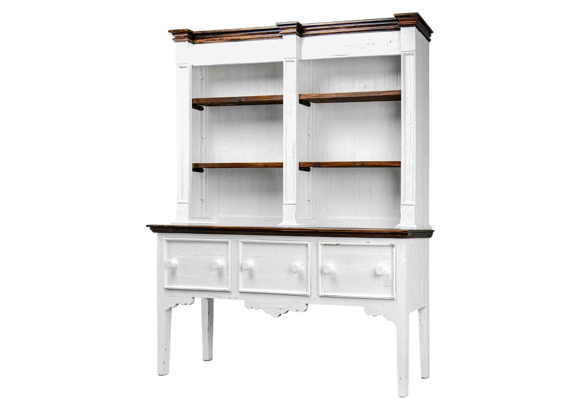 CUPBOARD AGED WHITE AND TOBACCO TOP,ARDENT HOME