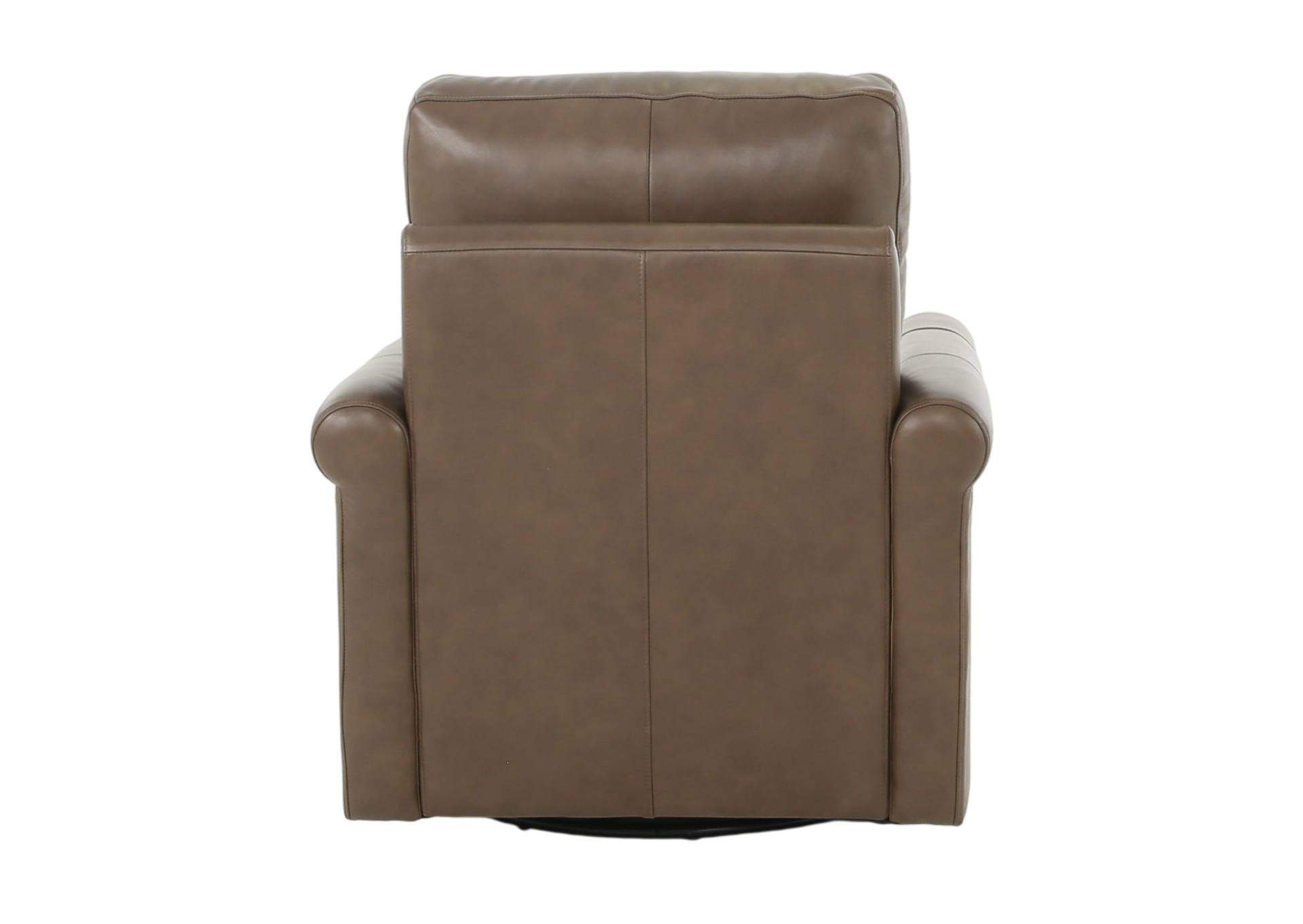 LUKE CHOCOLATE LEATHER SWIVEL GLIDE CHAIR,MNDY