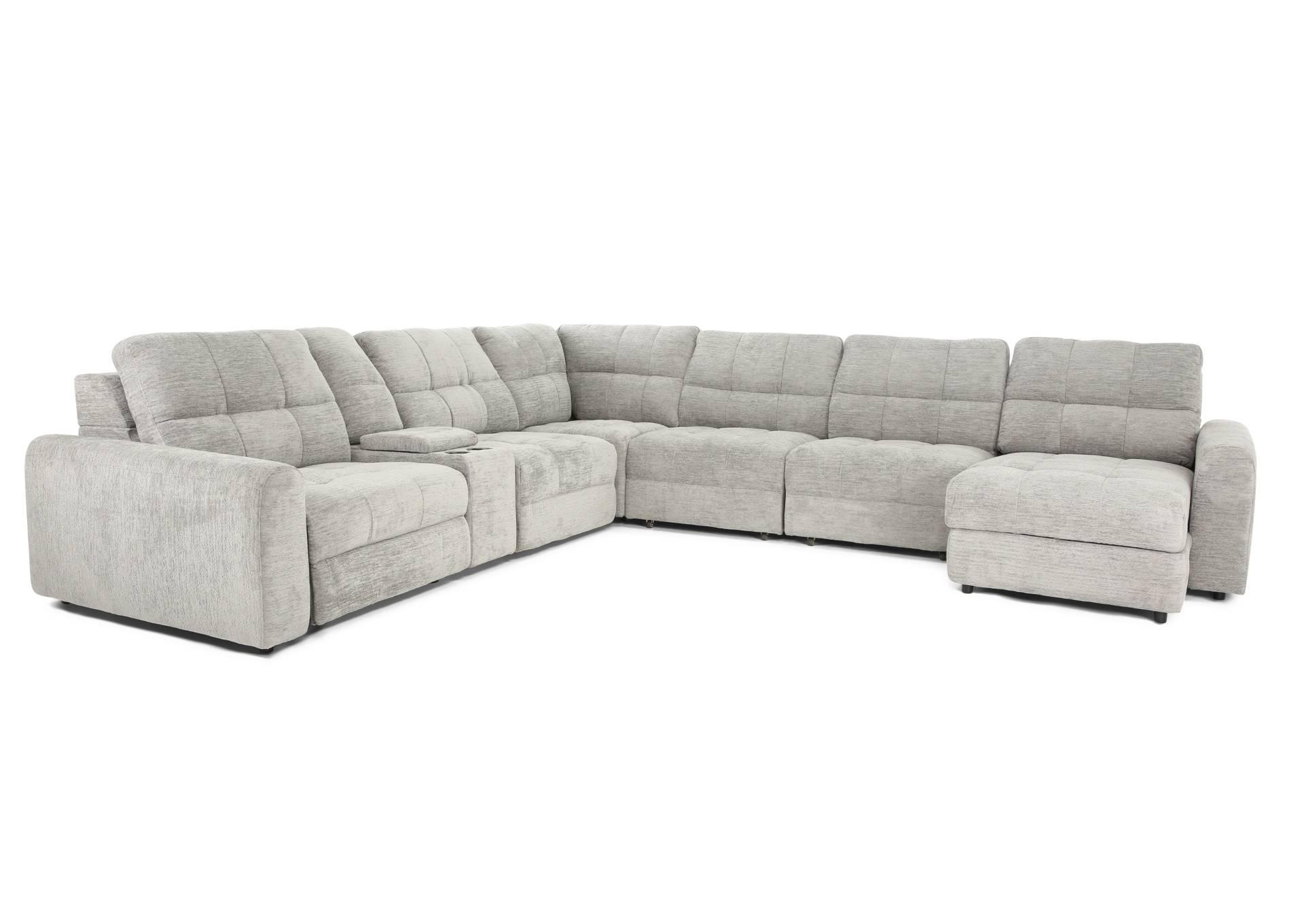 LUCIE DOVE 7 PIECE POWER SECTIONAL,CHEERS