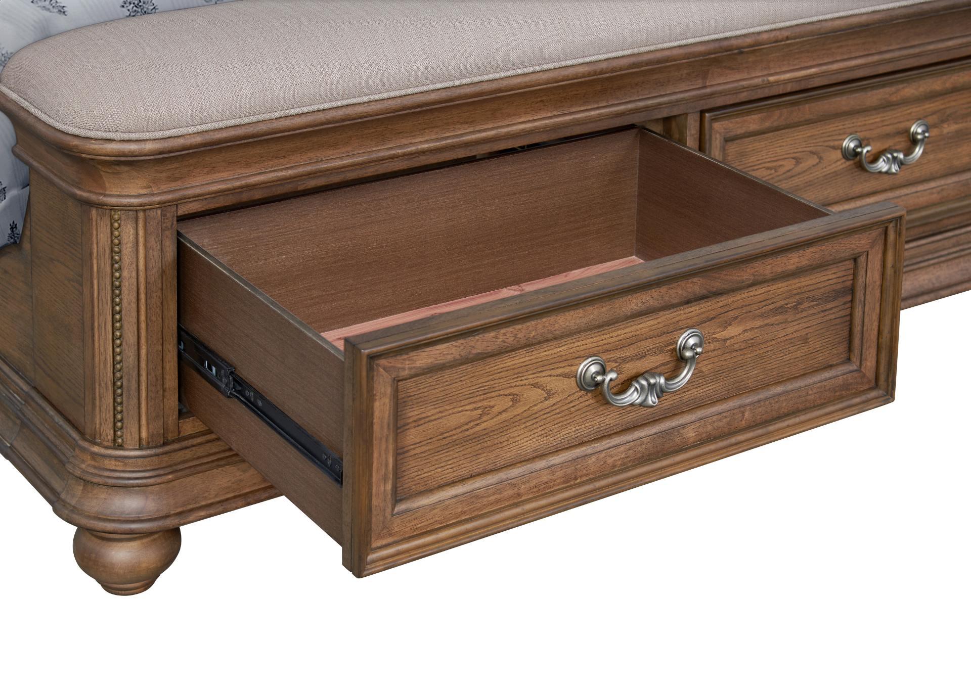 MALLORY LIGHT OAK QUEEN BED,AVALON FURNITURE