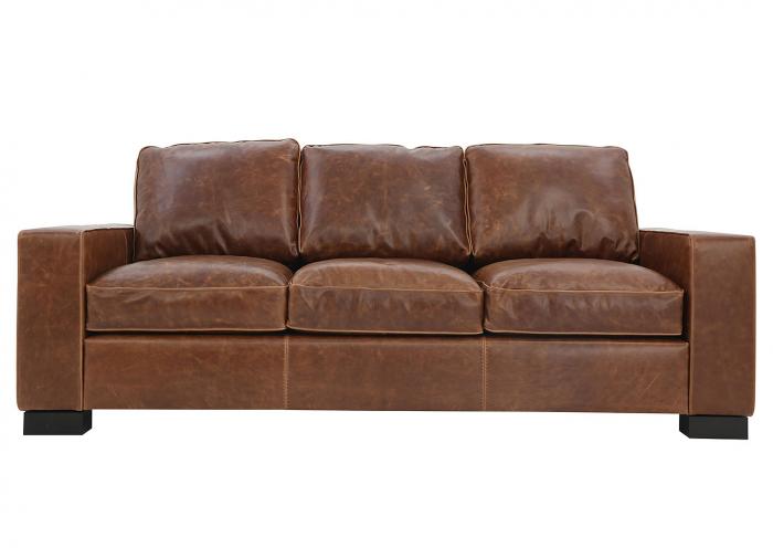 Charley Chocolate Leather Sofa Ivan, Leather Sofa With Non Removable Cushions