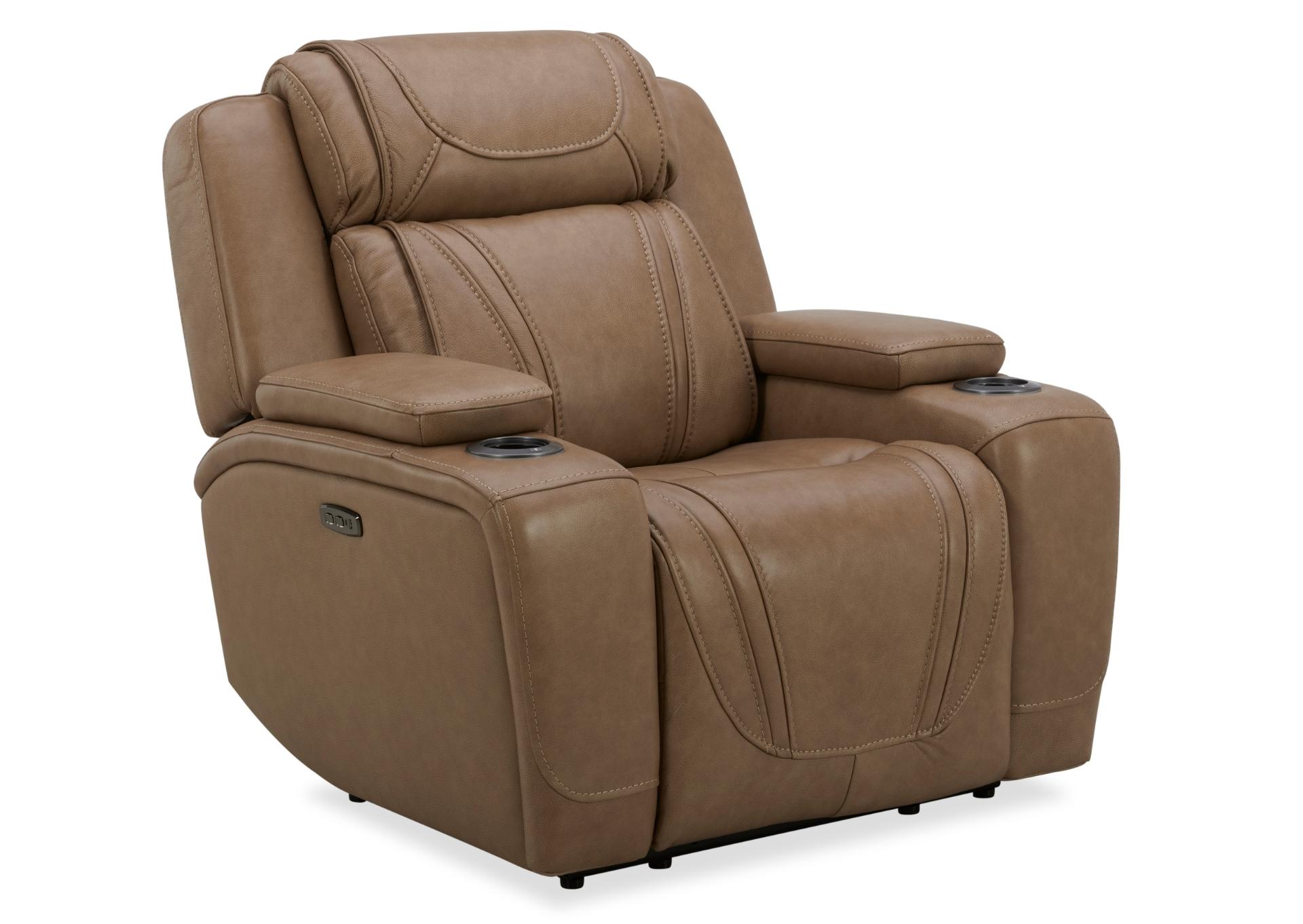 BOSTON SAND LEATHER POWER RECLINER,KUKA