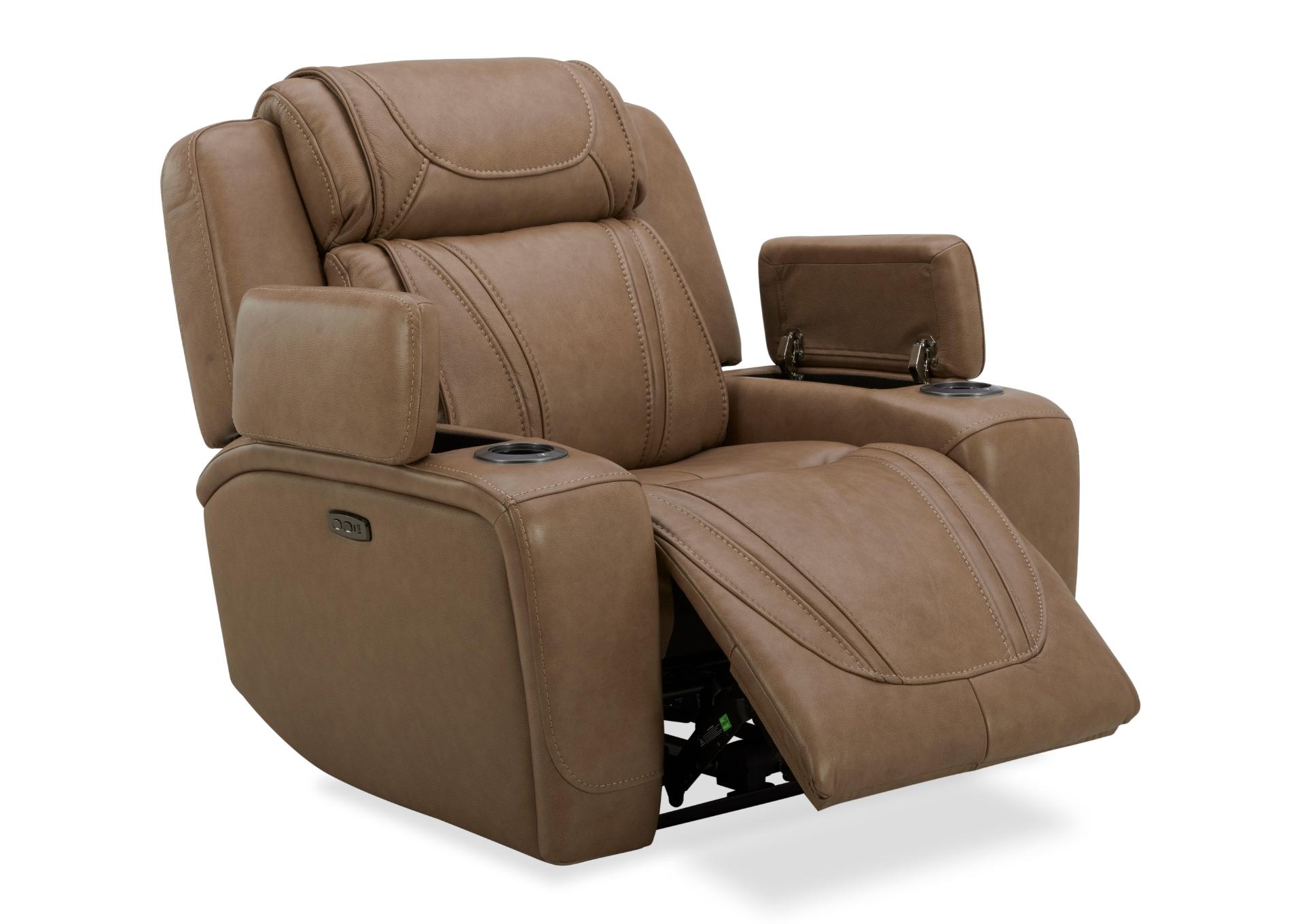 BOSTON SAND LEATHER POWER RECLINER,KUKA