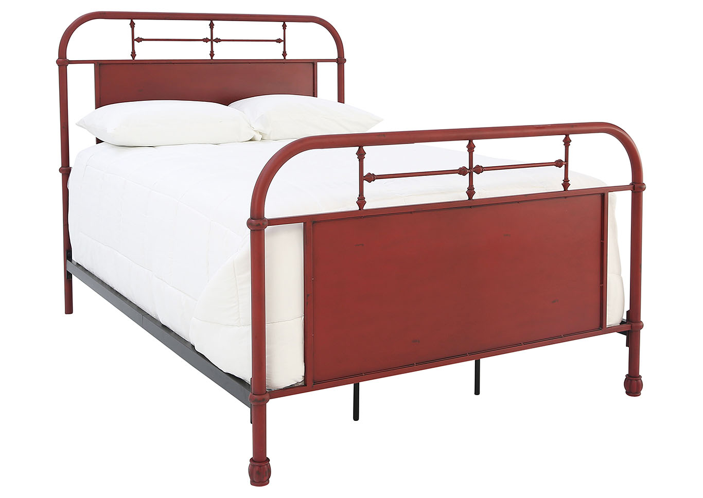 Jolene Vintage Red Full Bed Ivan Smith, Red Twin Bed