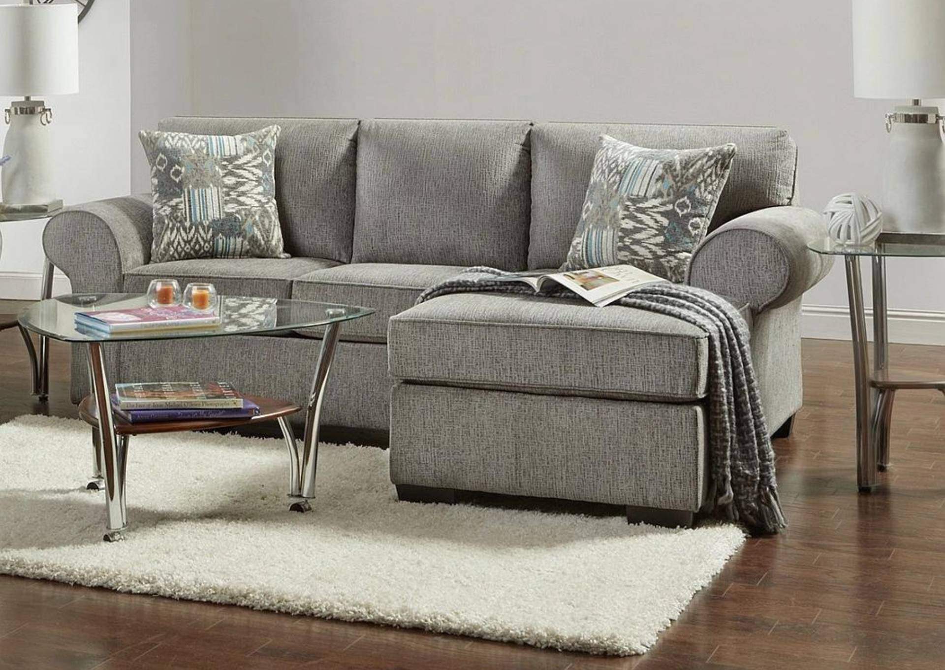 MARCEY NICKEL 2 PIECE SECTIONAL,AFFORDABLE FURNITURE