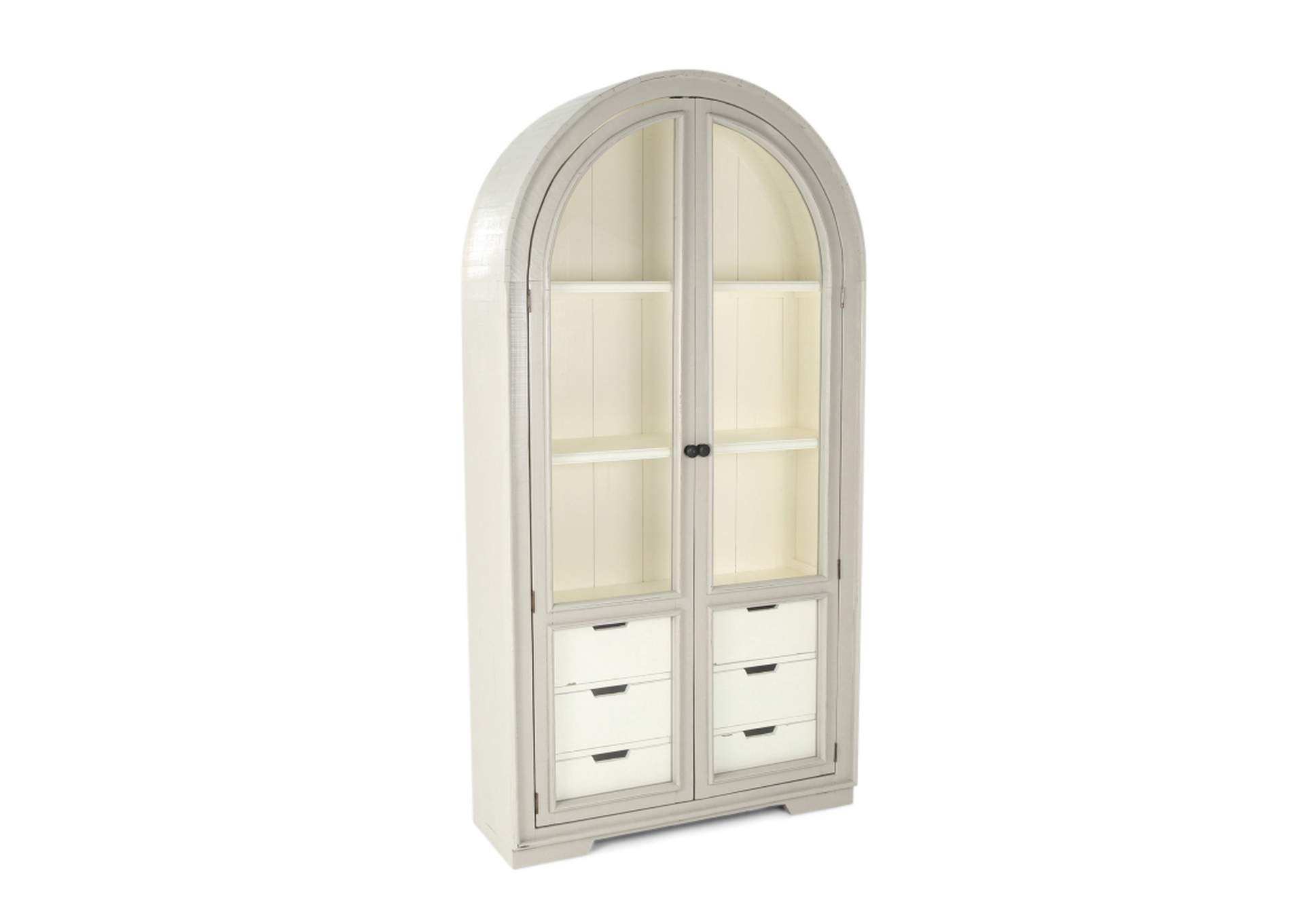 JULIA CURVED GRAY/WHITE HUTCH,ARDENT HOME