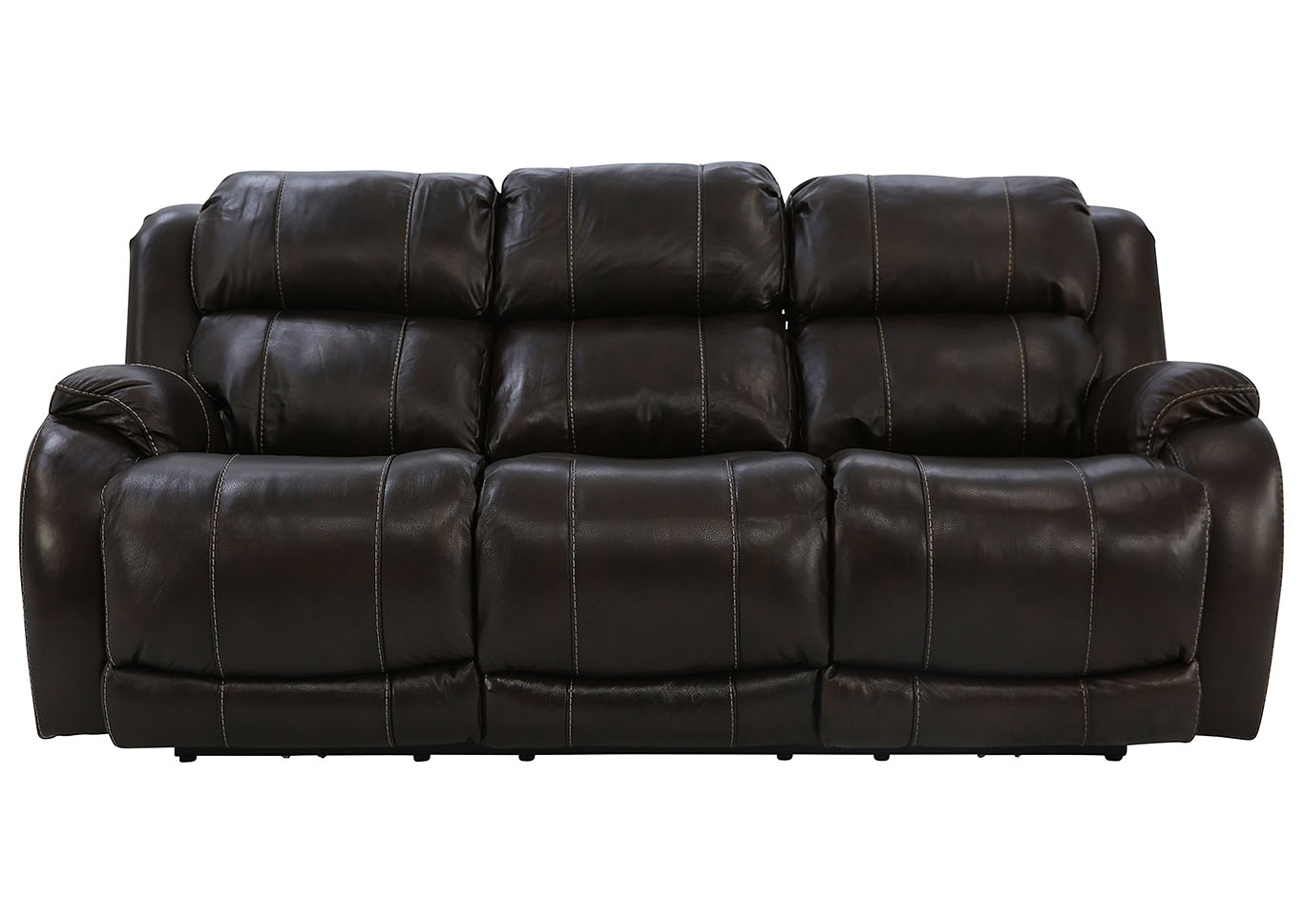 Wesley Walnut Leather Power Reclining, Leather Electric Reclining Sofa