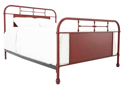 Image for JOLENE VINTAGE RED QUEEN BED