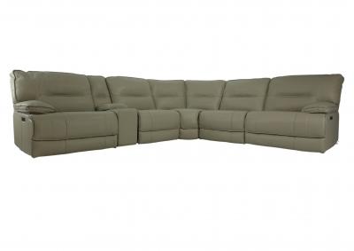 Image for HENDRIX STEEL LEATHER 2P POWER 6 PIECE SECTIONAL