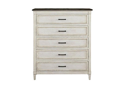 Image for BELLA COTTAGE STONE TOP 5 DRAWER CHEST