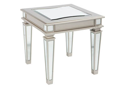 Image for TESSANI SILVER MIRRORED END TABLE