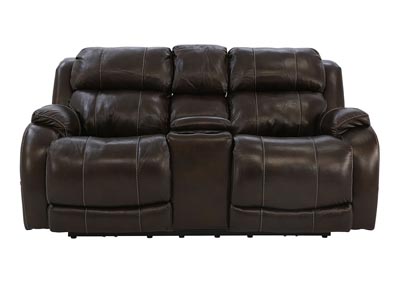 Image for WESLEY WALNUT LEATHER POWER RECLINING LOVESEAT