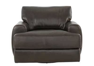 Image for CAMEROON BROWN LEATHER SWIVEL CHAIR