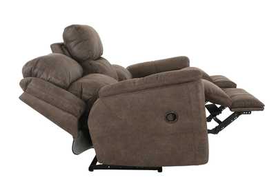 MILO ESPRESSO RECLINING SOFA WITH DROP DOWN TABLE WITH CUPHOLDERS,HOMESTRETCH