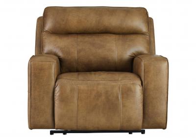Image for GAME PLAN CARAMEL LEATHER 2P POWER RECLINER