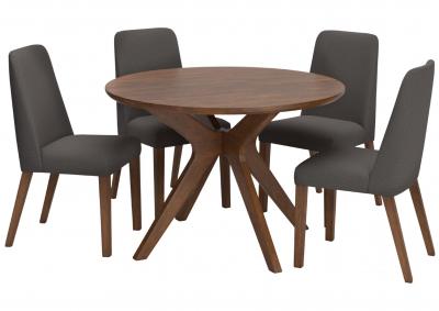 Image for LYNCOTT CHARCOAL 5 PIECE ROUND DINING SET