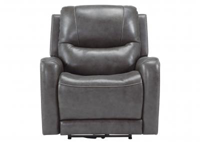 Image for GALAHAD SMOKE LEATHER POWER RECLINER WITH PHR/HEAT/MASSAGE