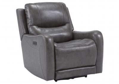 GALAHAD SMOKE LEATHER POWER RECLINER WITH PHR/HEAT/MASSAGE,ASHLEY FURNITURE INC.