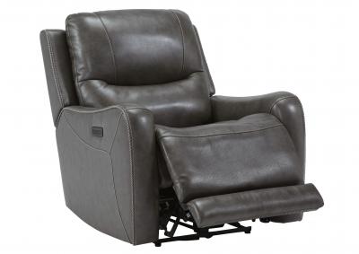 GALAHAD SMOKE LEATHER POWER RECLINER WITH PHR/HEAT/MASSAGE,ASHLEY FURNITURE INC.