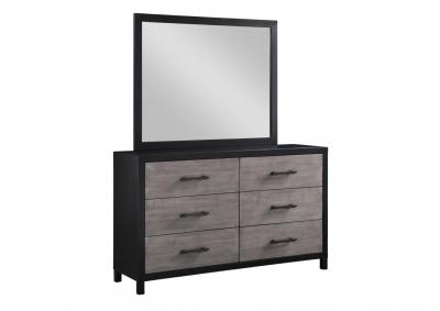 Image for DAUGHTREY BLACK DRESSER AND MIRROR