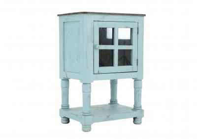 AUGUSTA RAFTWOOD AND BLUE ACCENT TABLE