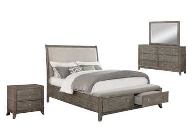 MINDI BRUSHED GRAY KING BEDROOM