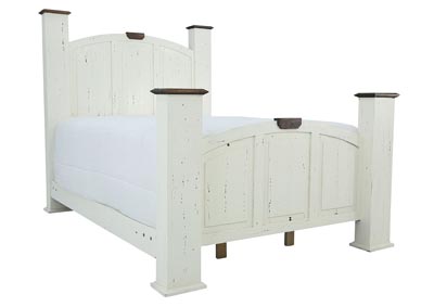 MANSION AGED WHITE QUEEN BED,ARDENT HOME