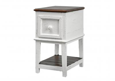 SAUL WHITE/TOBACCO ACCENT TABLE,ARDENT HOME