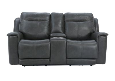 Image for MILLER POWER GREY LAYFLAT LOVESEAT WITH CONSOLE P3