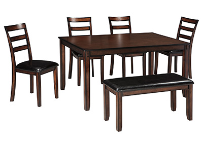 Coviar 6 Piece Dining Set Ivan Smith, Coviar Dining Room Table And Chairs With Bench Set Of 6 Brown