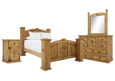 Image for CASA HONEY WITH CROSS KING BEDROOM SET