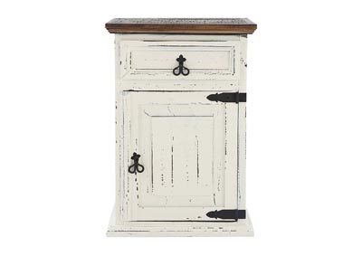 Image for MANSION AGED WHITE NIGHTSTAND