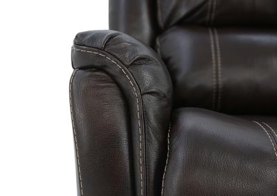 BRYCE WALNUT LEATHER SWIVEL GLIDER RECLINER,HOMESTRETCH