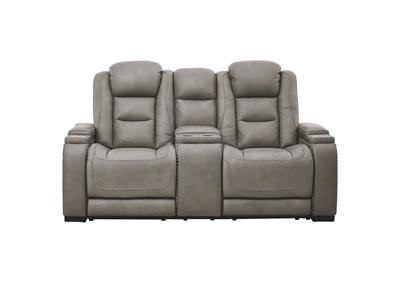 Image for MAN-DEN GRAY 3P POWER LOVESEAT WITH CONSOLE
