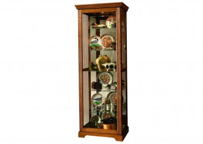 Image for GOLDEN OAK SLIDING DOOR CURIO CABINET