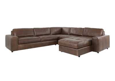 Image for NESTOR BROWN LEATHER 4 PIECE SECTIONAL