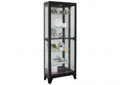 MODERN CURIO CABINET BLACK ONYX FINISH,PULASKI FURNITURE CORPORATION