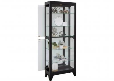 MODERN CURIO CABINET BLACK ONYX FINISH,PULASKI FURNITURE CORPORATION