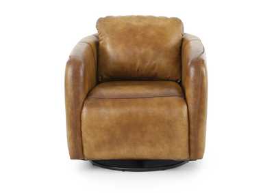 Image for TRINITY COGNAC LEATHER SWIVEL GLIDER CHAIR