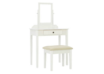 Image for IRIS WHITE VANITY AND STOOL