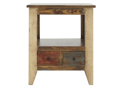 Image for ANTIQUE 2 DRAWER END TABLE