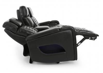 CALLIX BLACKBERRY LEATHER P2 POWER LOVESEAT WITH CONSOLE AND LIGHTS,CHEERS